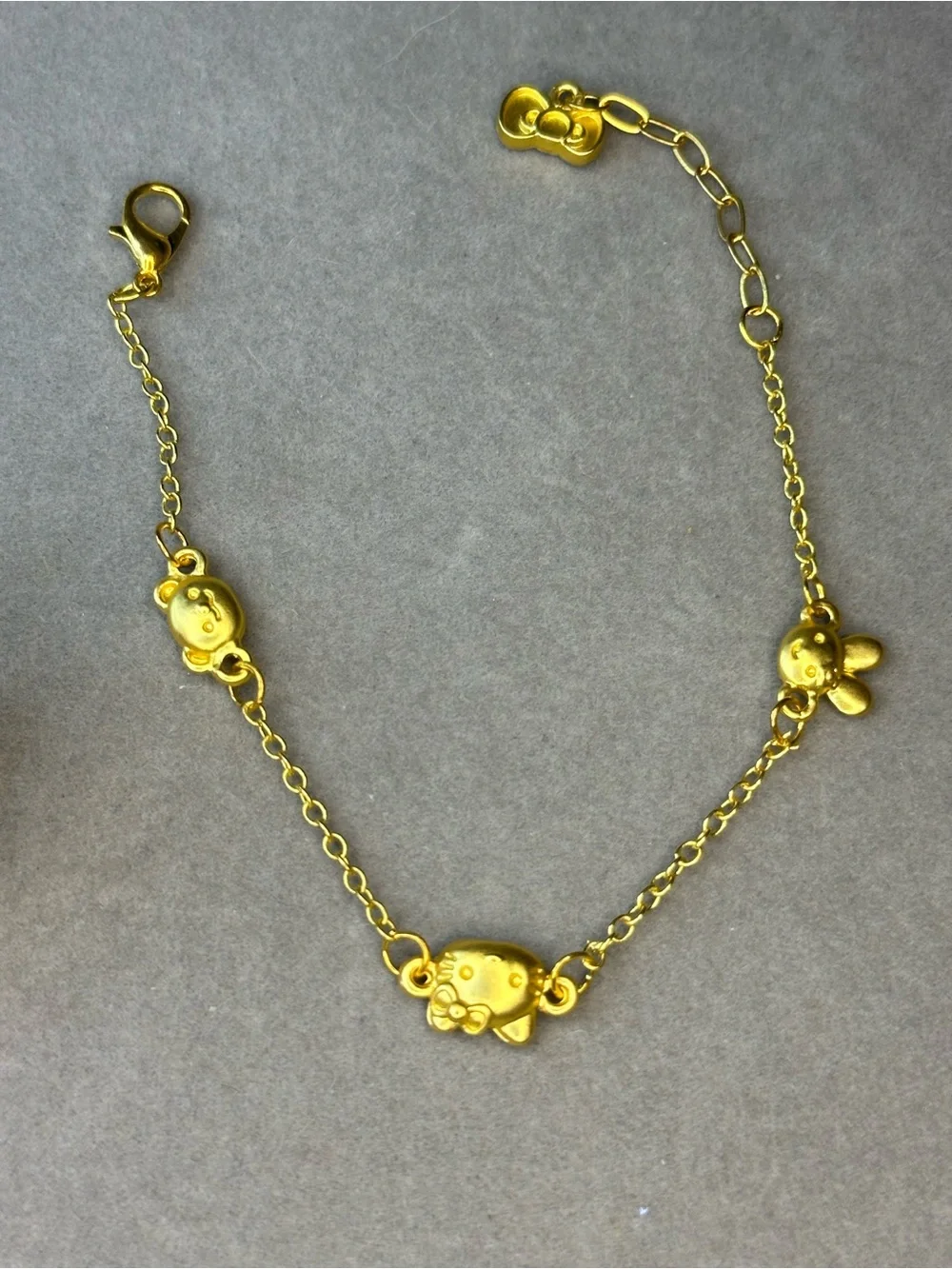 Gold-tone Cute Character Chain Bracelet - Women’s Jewelry